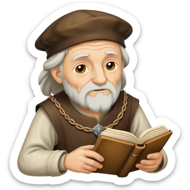 Old man Medieval poet sticker