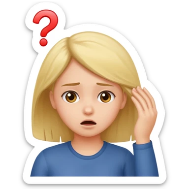 Girl scratching head in confusion sticker
