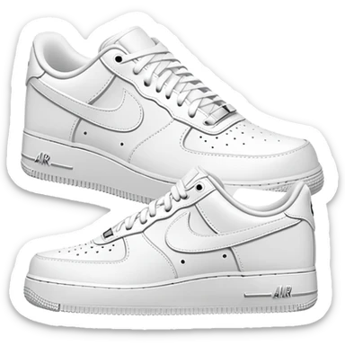 Two white Nike Air Force 1 sneakers facing each other sticker