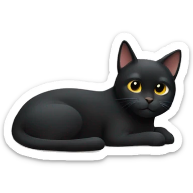 a black cat in a comfy bed sticker