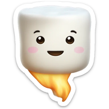 Marshmallow with a face sticker