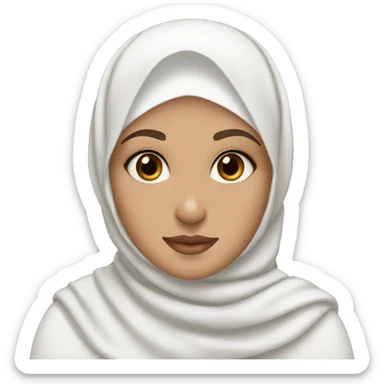 White hijabi girl with brown eyes sticker