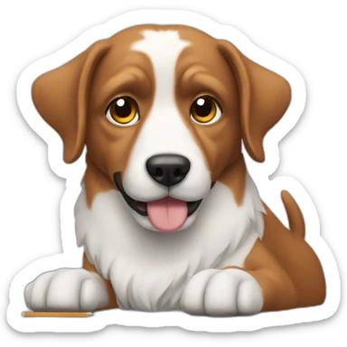 dog writing blog sticker