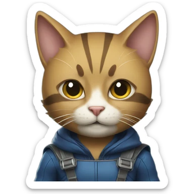 cat in a wonder wolverine costume sticker