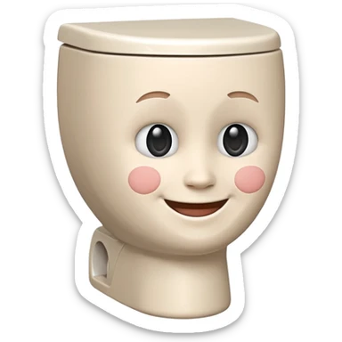  A toilet with a smiling head inside it sticker