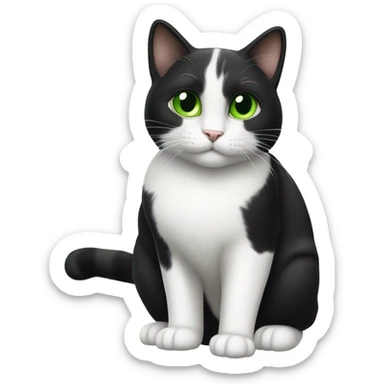 Black and white cat sticker