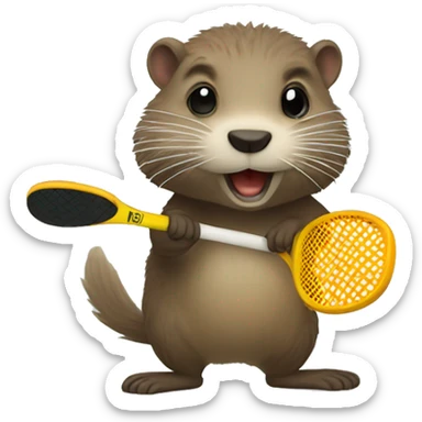 Nutria jugando al padel sticker