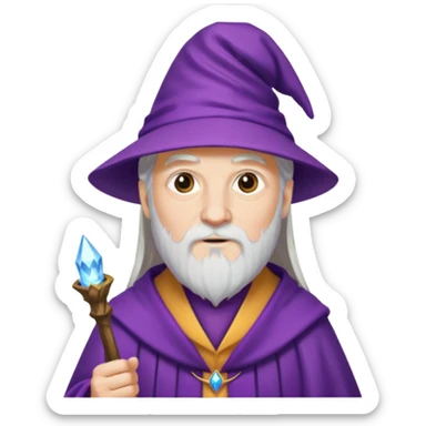 dumbledore, white hair, wear purple magic hat sticker