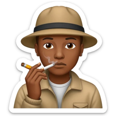 Gang member smoking a blunt sticker