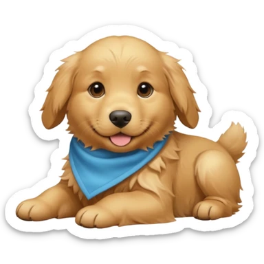 a golden retriever puppy sticker