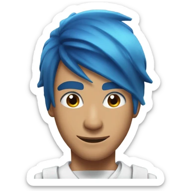 A guy named ninja with blue hair saying imagine if ninja got a low taper fade sticker