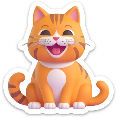 laughing cat sticker