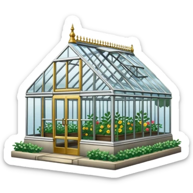 a big glasshouse in a garden (kew garden) sticker