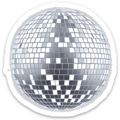 White disco ball sticker