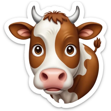 begging cow sticker