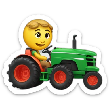 Trisomique qui conduit un tracteur sticker