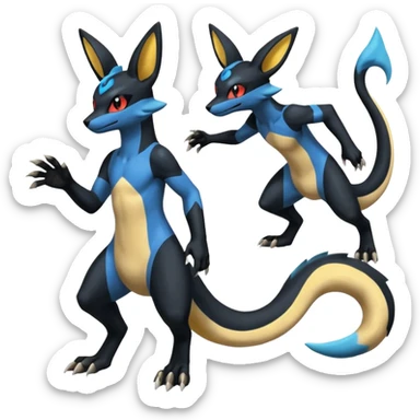 Umbreon-Lucario-Salandit-Zeraora-fusion, full body sticker