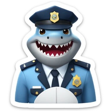Shark cop sticker