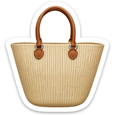 white straw beach bag sticker