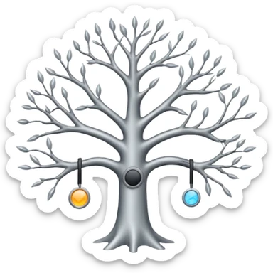 tree with eeg electrodes for branches sticker