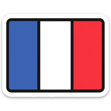 France flag, simple, iconic, clean design, no text sticker