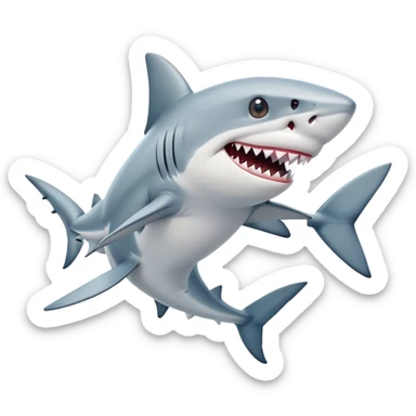 tiburón de pies con zapatillas  sticker