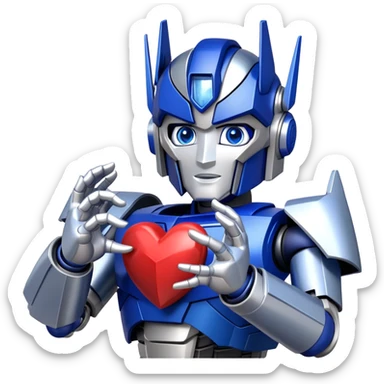 Optimus Prime making heart with hands sticker
