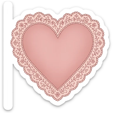 heart with a pink lace border, clean digital illustration, no background sticker