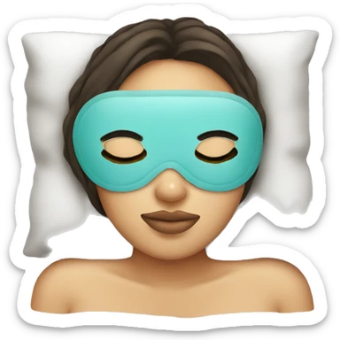 Woman sleeping with eye mask sticker