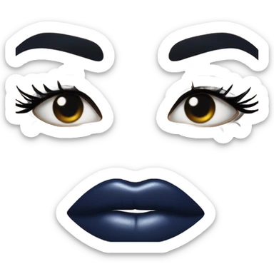 realistic dark blue lips sticker