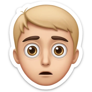 Confused with extra large eyes sticker