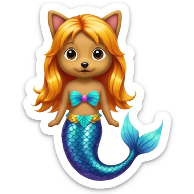 Yorkie with mermaid tail sticker
