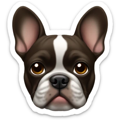 French bulldog in dark brown sticker