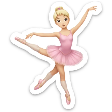 Blonde Asian dancing ballet, tippy toes sticker