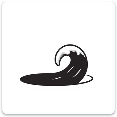 notion style hand drawn doodle of a simple ocean wave sticker