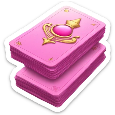 Pink tarot card stack sticker