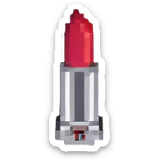 Red lipstick tube sticker