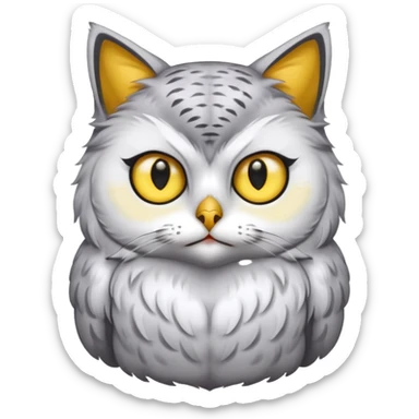 Gato con cuerpo de buho sticker