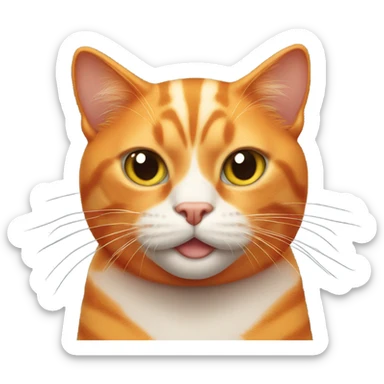 Orange cat with Muscles sticker