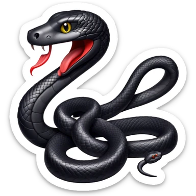 Black snake with tongue out sticker
