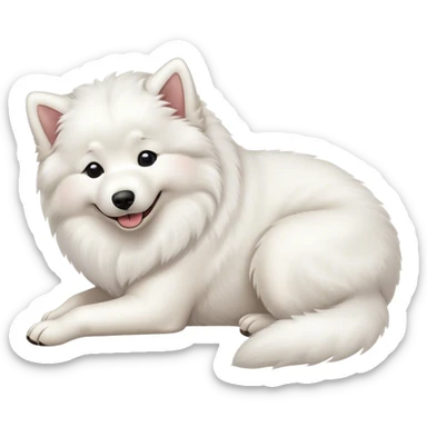 
Samoyed lying on his back happy sticker