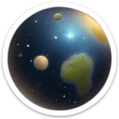Planète entourée d'étoiles sticker