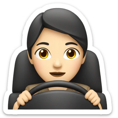 asian woman driving sticker