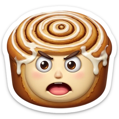 angry cinnamon roll sticker