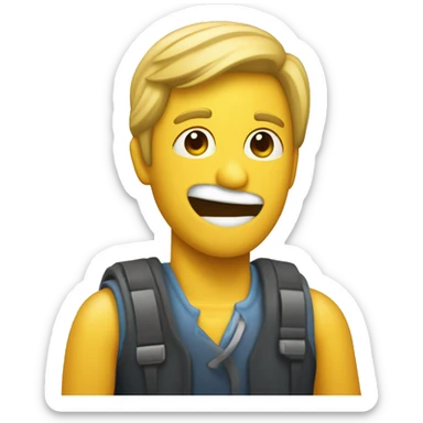 Un personaje animado en forma de ticket sticker