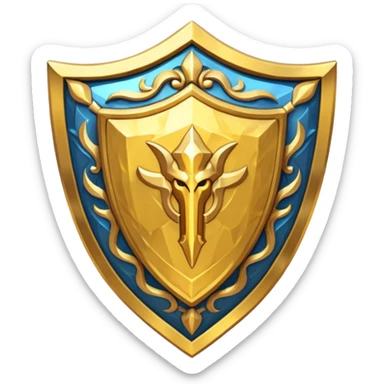 fantasy magic heavenly golden shield low poly sticker