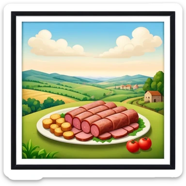 renaiisance spam meat countryside landscape  sticker