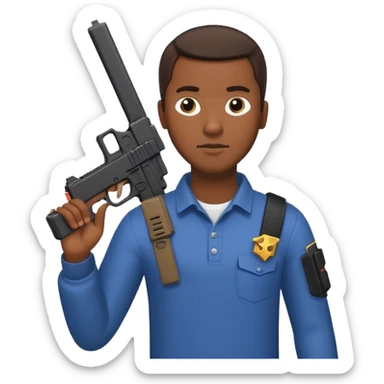 black man holding a Glock pistol with a switch and a Kriss Vector magazine sticker