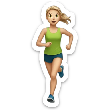 A fair-skinned person running from the side sticker