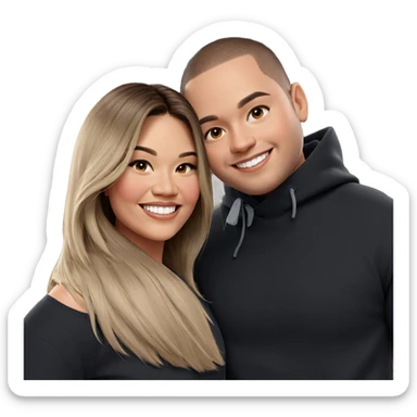 girl and boy smiling together sticker